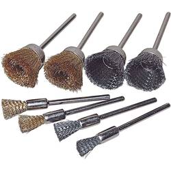8-dílná sada kuželových ocelových a mosazných kartáčů TOOLCRAFT 816538, Ø dříku 2.35 mm