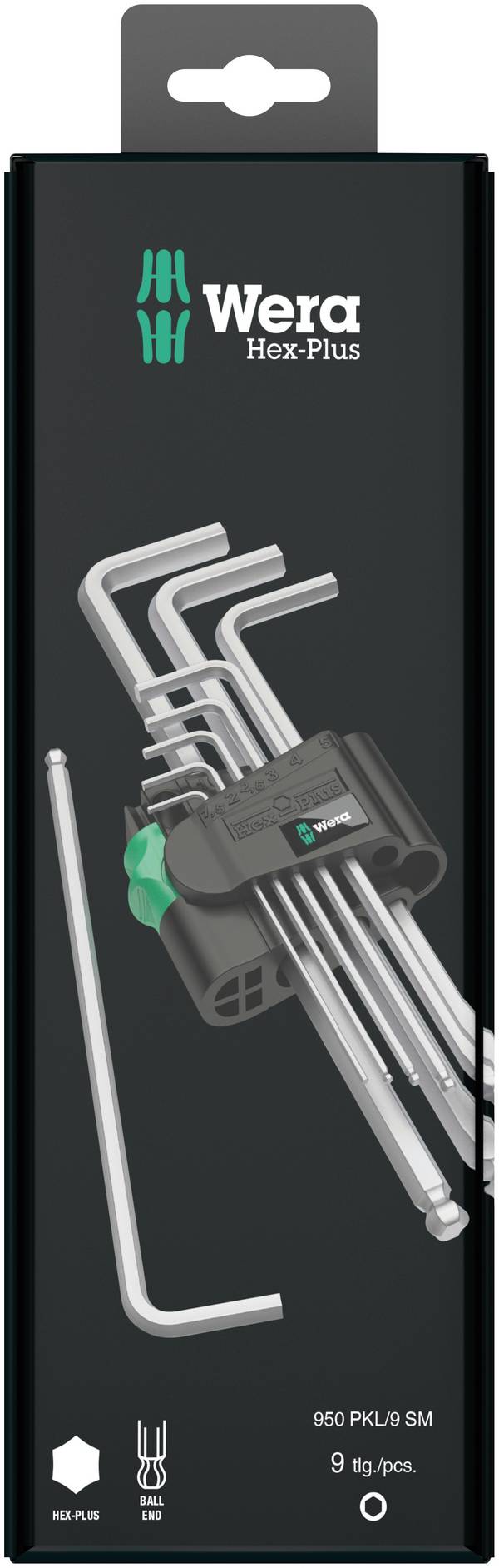 Wera 950 PKL/9 SM N SB inbus sada klíčů 1.5 mm, 2 mm, 2.5 mm, 3 mm, 4 mm, 5 mm, 6 mm, 8 mm, 10 mm   9dílná