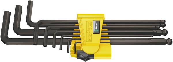 Wera 950 PKL/9 SZ N inbus sada klíčů  5/64 palec, 3/32 palec, 1/8 palec, 5/32 palec, 3/16 palec, 7/32 palec, 1/4 palec, 5/16 palec, 3/8 palec  9dílná