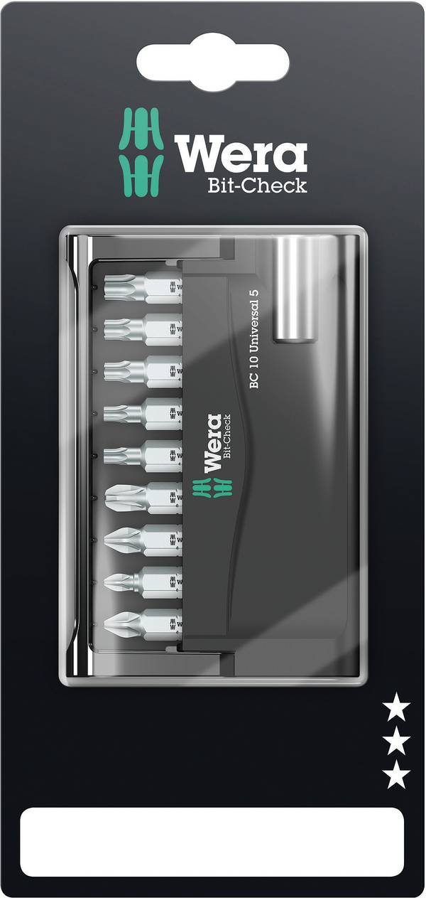 Wera 8151/55/67-9-899 05073416001 sada bitů, 10dílná, křížový PH, křížový PZ, TORX, 1/4" (6,3 mm)
