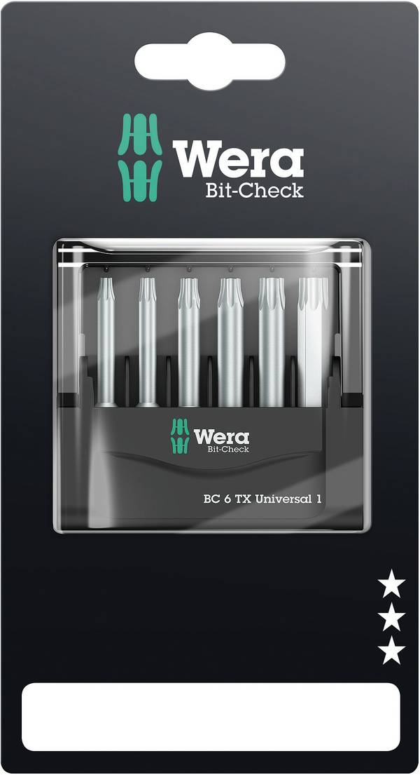 Wera Mini-Check TX, 50 mm 05073637001 sada bitů, 6dílná, TORX, 1/4" (6,3 mm)