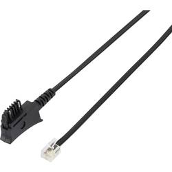 RJ11 telefonní kabel Basetech 818457, 3.00 m, černá