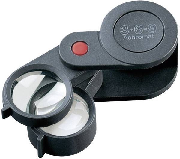Eschenbach 11869 kapesní lupa zvětšení: 3 x, 6 x, 9 x, Velikost objektivu: (Ø) 23 mm, černá