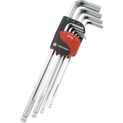 Inbus sada zahnutých klíčů TOOLCRAFT 819147, 9dílná