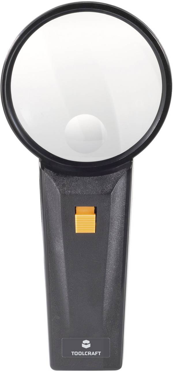 TOOLCRAFT 821031, 821031 ruční lupa  s LED osvětlením , zvětšení: 2 x, 4 x, Velikost objektivu: (Ø) 75 mm