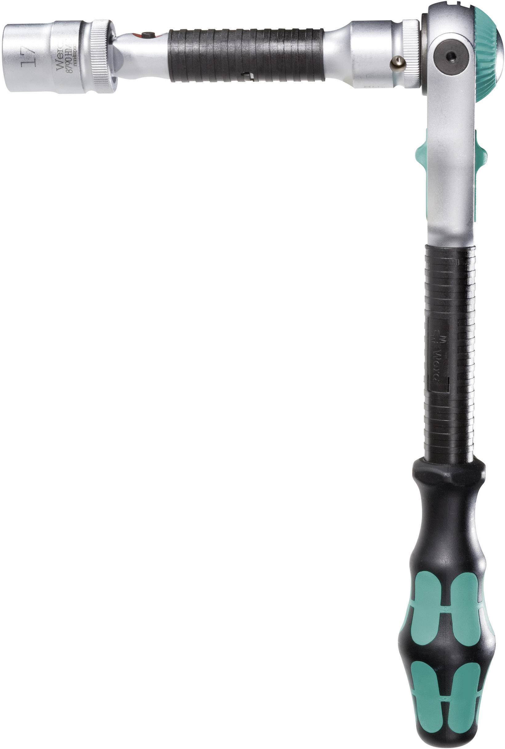Nastavitelný ráčnový klíč s ergonomickou rukojetí a flexibilní hlavou umístěnou v pravém úhlu. Ideální pro špatně dostupná místa.