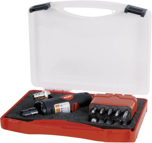 RUKO  pneumatická bruska   1/4" (6,3 mm) 6.2 bar vč. příslušenství, kufřík