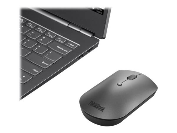 Lenovo Lenovo ThinkBook mouse Ufficio Ambidestro Bluetooth Ottico 2400 DPI optická myš, přenos Bluetooth®, 3 tlačítko, 2400 dpi, pistolová šedá