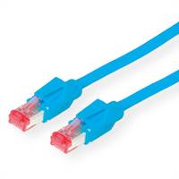 Secomp 21.08.9204 RJ45 síťové kabely, propojovací kabely CAT 6 S/FTP 0.50 m modrá dvoužilový stíněný, bez halogenů, samo-6