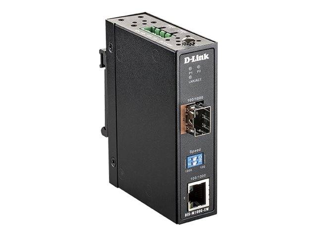D-Link DIS-M100G-SW D-Link DIS M100G - Medienkonverter - 1GbE - 1000Base-T - RJ-45 / SFP (mini-GBIC) konvertor médií 100-4