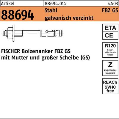 Fischer Bolzenanker FBZ 10/10 GS hmoždinka 10 mm 10 mm 543407 50 ks