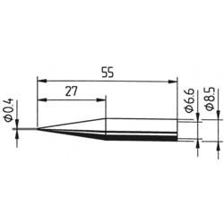 Pájecí hrot Ersa ERSADUR 842 UD, tužkový, prodloužený, 0,4 mm
