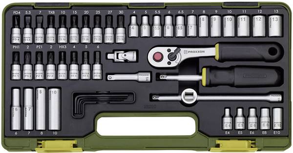 Proxxon Industrial  sada nástrčných klíčů, metrický, 1/4" (6,3 mm), 50dílná, 23280