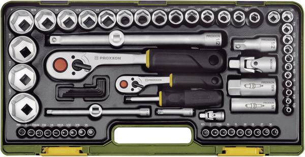 Proxxon Industrial Super-set sada nástrčných klíčů, palcový , 1/4" (6,3 mm), 1/2", 65dílná, 23294