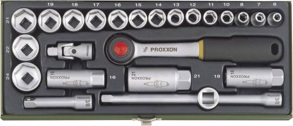 Proxxon Industrial  sada nástrčných klíčů, metrický, 3/8", 24dílná, 23110