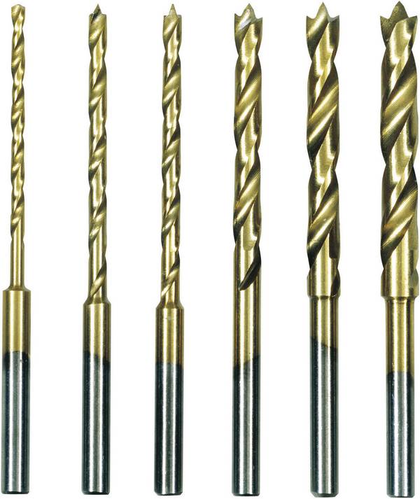 Proxxon Micromot 28 876 HSS sada spirálových vrtáku do kovu 6dílná 1.5 mm, 2 mm, 2.5 mm, 3 mm, 3.5 mm, 4 mm TiN válcová stopka 1 sada