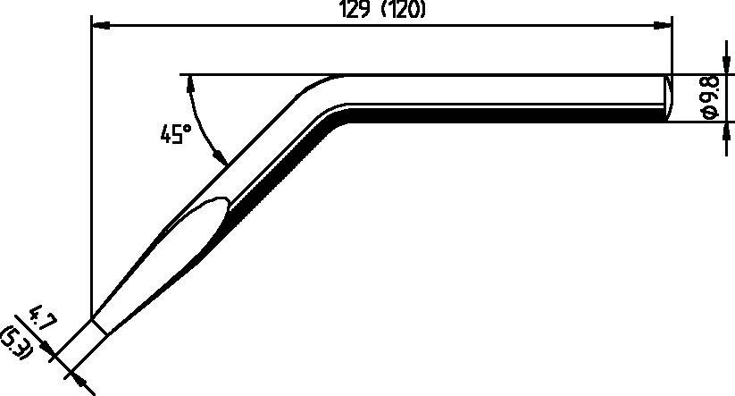 Ersa 152JD pájecí hrot dlátový, zahnutý, ERSADUR Velikost hrotů 5.3 mm Obsah 1 ks