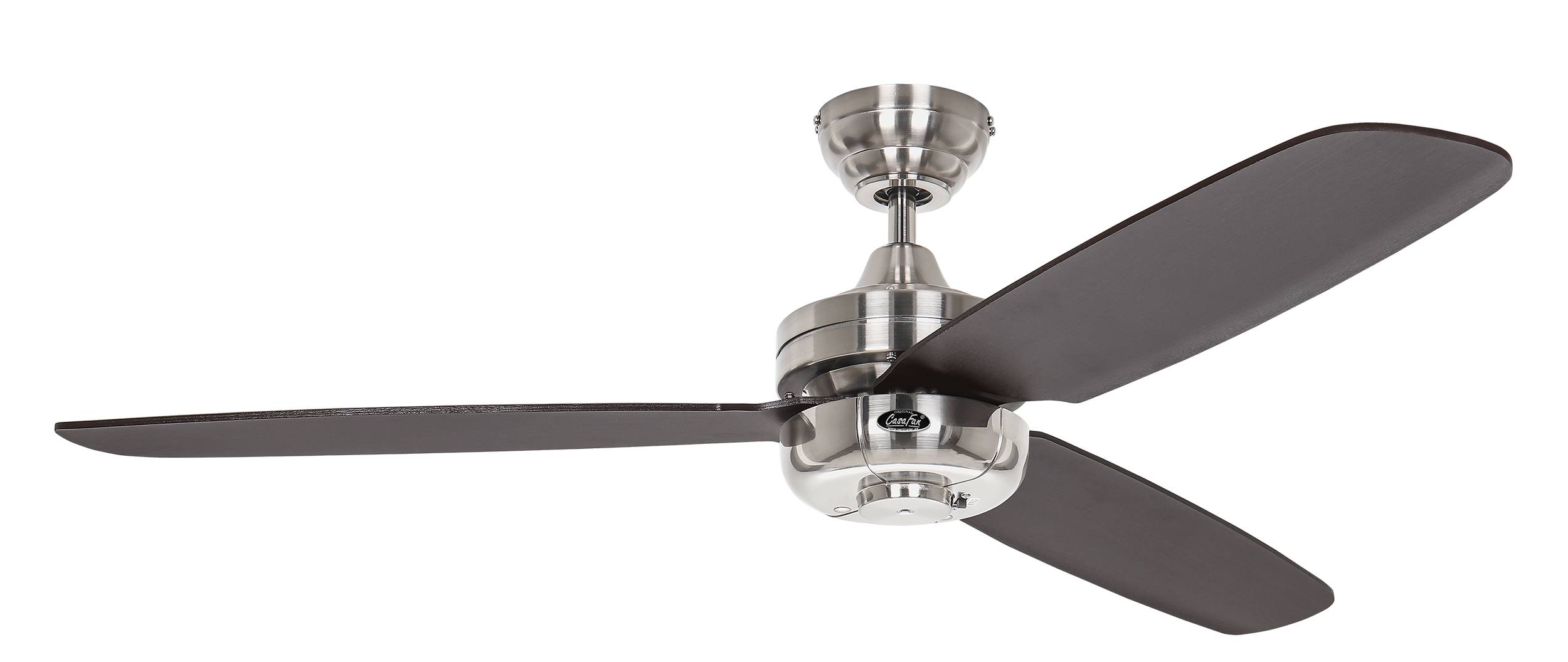 CasaFan Night Flight BN stropní ventilátor 65 W (Ø x v) 132 cm x 240 mm chrom (kartáčovaný) vhodný i pro zimní provoz, s-1