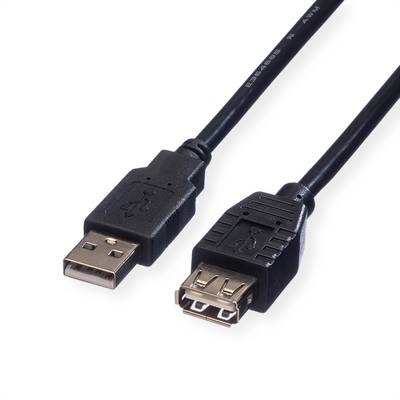 Roline USB kabel USB 2.0 USB-A zástrčka, USB-A zásuvka 3.00 m černá stíněný 11.02.8960