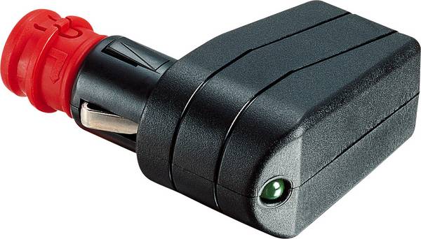 ProCar Univerzální úhlová zástrčka s LED kontrolkou Proudová zatížitelnost (max.)=7.5 A Vhodný pro Autozásuvka a běžná zásuvka Zástrčka 12 nebo 24 V/DC