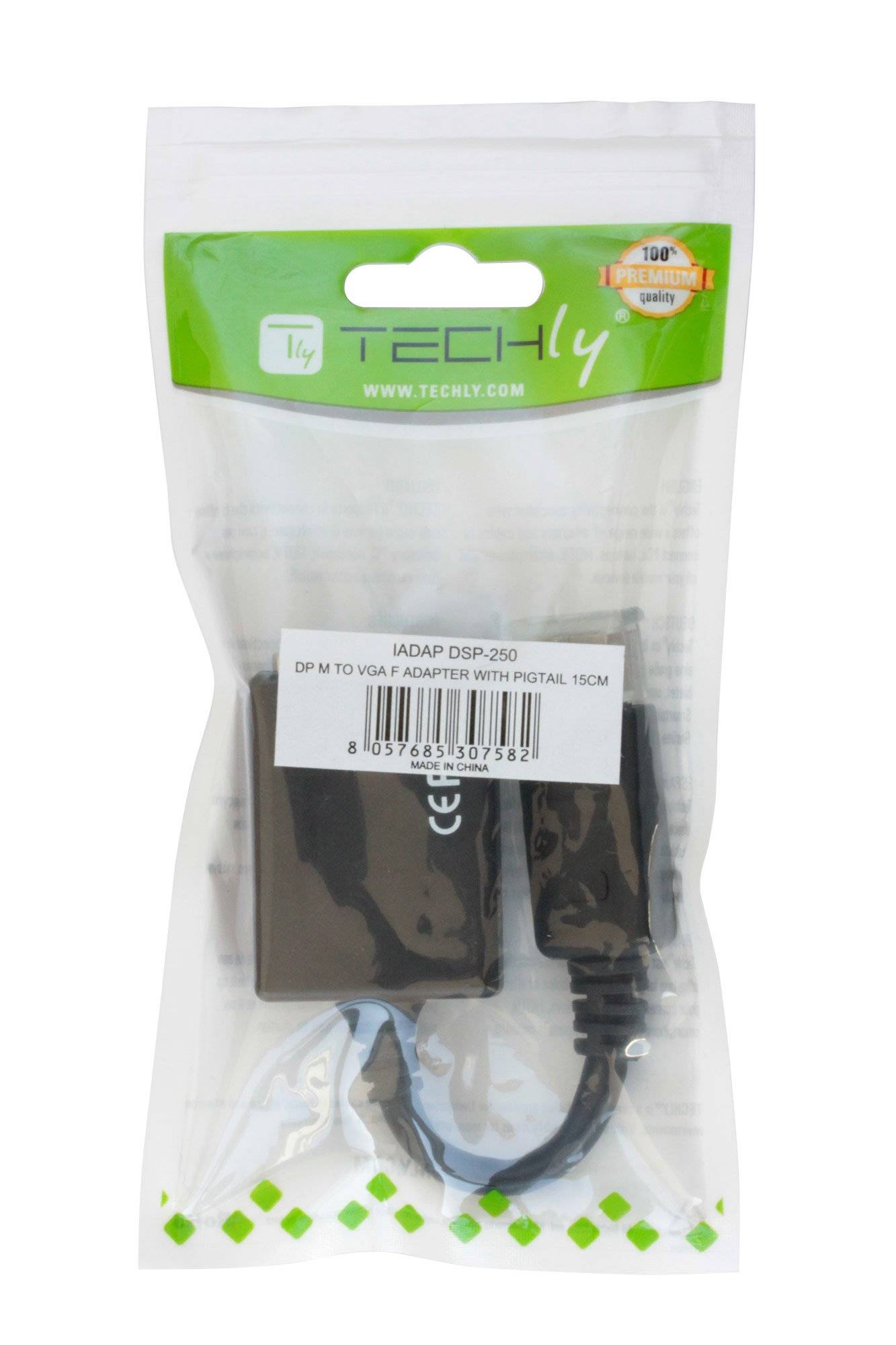 TECHly IADAP-DSP-250 DisplayPort / VGA adaptér [1x zástrčka DisplayPort - 1x VGA zásuvka] černá 0 mm-8