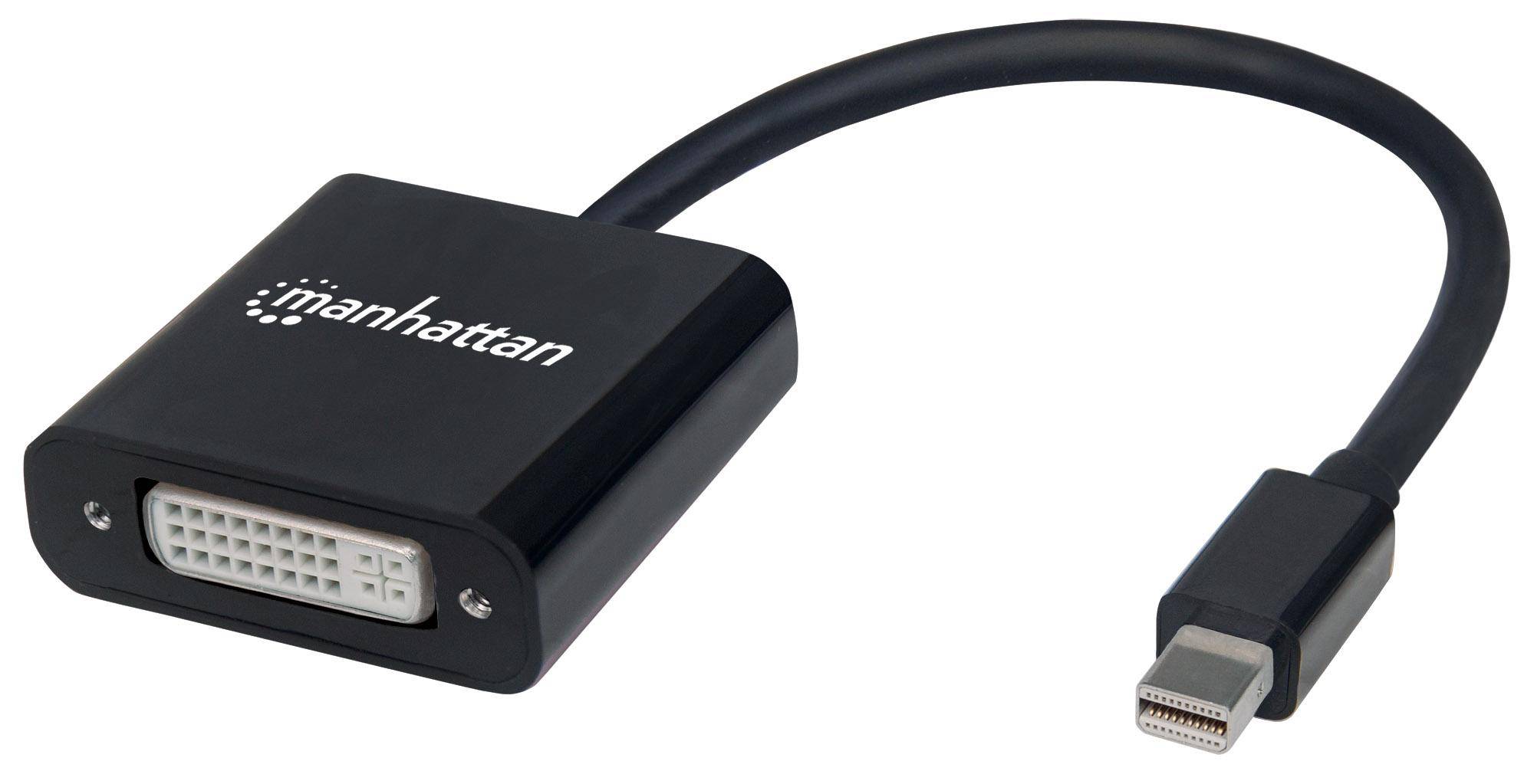 Manhattan 152549 Mini-DisplayPort adaptér [1x DVI zásuvka 24+5pólová - 1x mini DisplayPort zástrčka] černá stíněný, UL c-4