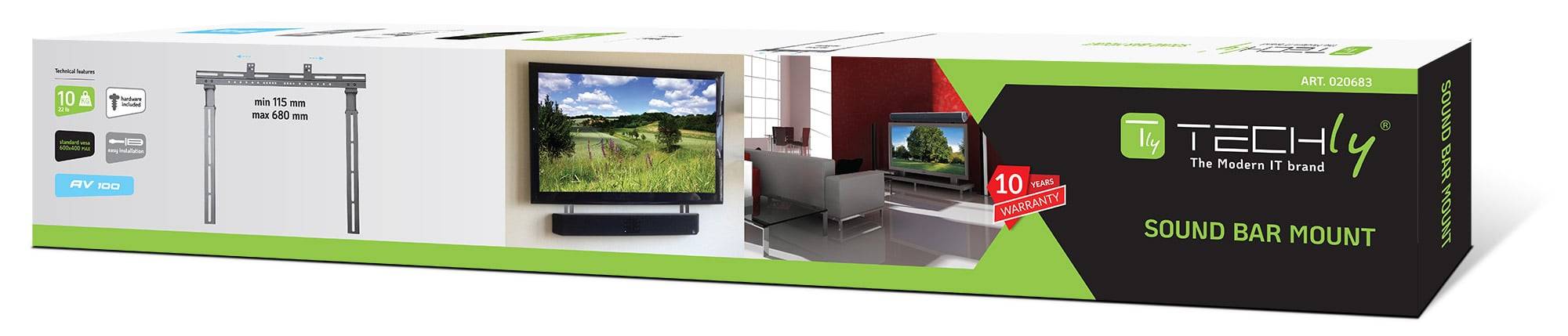 TECHly ICA-PLB-102S Soundbar držák na zeď pevný černá 1 ks-12