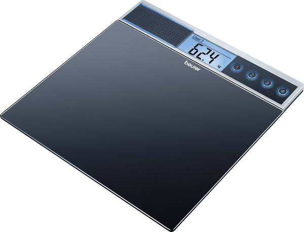 Beurer GS 39 Osobní váha 744.00 digitální Max. váživost=150 kg černá S hlasovým výstupem
