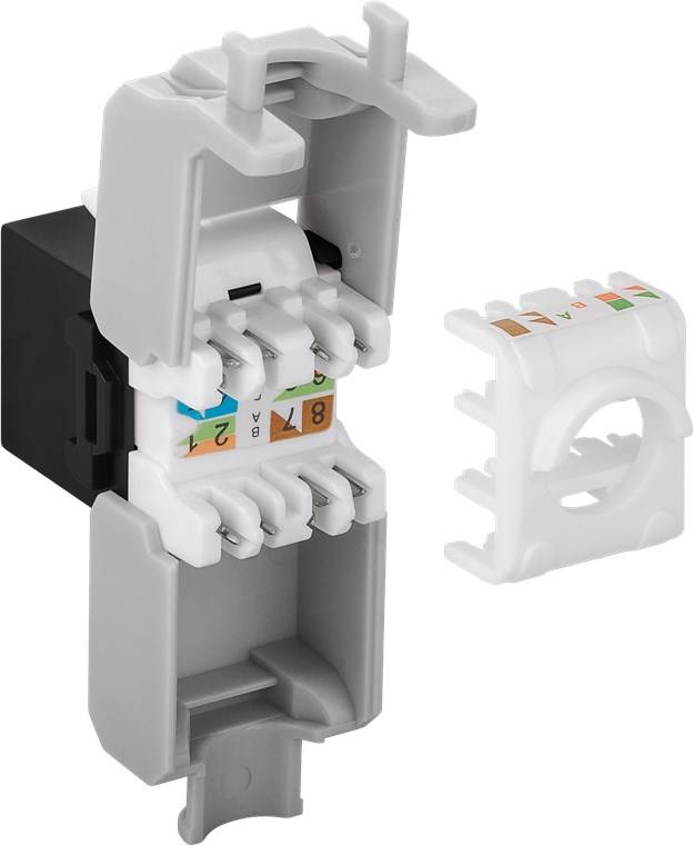 Goobay Goobay 90692 Keystone Modul RJ45 Kupplung CAT6 A Verbinder RJ 45 Stecker Schwarz RJ45 vestavný modul Keystone CAT-2