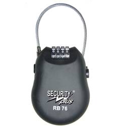 Lankový zámok Security Plus 0076, (Ø x d) 3 mm x 1000 mm, čierna