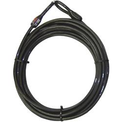 Oceľové lanko s očkami Security Plus 0289, (Ø x d) 10 mm x 10000 mm, čierna
