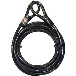 Oceľové lanko s očkami Security Plus 0290, (Ø x d) 10 mm x 5000 mm, čierna