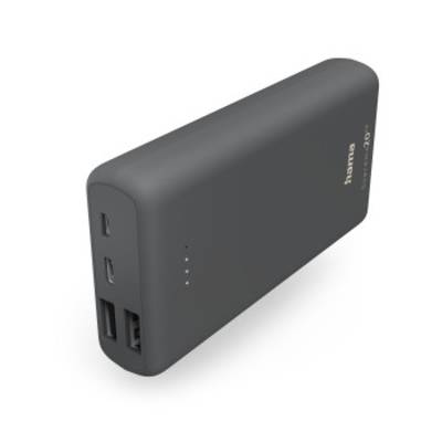 Hama  powerbanka 20000 mAh  Li-Pol USB-A, USB-C® tmavě šedá  