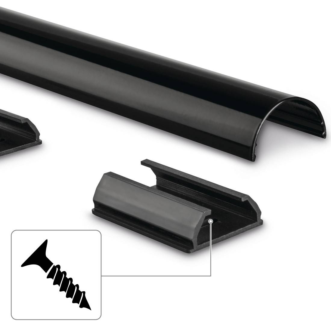Hama Kabelová lišta hliník černá tuhý (d x š x v) 1100 x 33 x 18 mm 1 ks 00083170-3