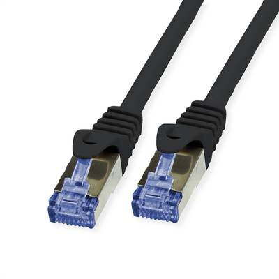Value 21.99.0721 RJ45 síťové kabely, propojovací kabely CAT 6A S/FTP 30.00 m černá dvoužilový stíněný, bez halogenů, sam