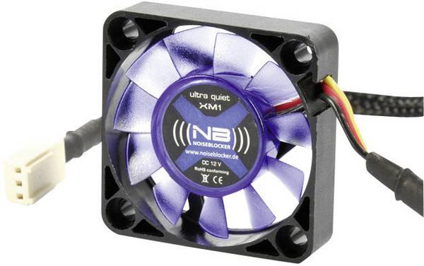 NoiseBlocker BlackSilent XM1 PC větrák s krytem černá, modrá (transparentní) (š x v x h) 40 x 40 x 10 mm