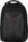 Černý batoh na notebook s několika kapsami a rukojetí, vhodný pro cestování a každodenní použití.