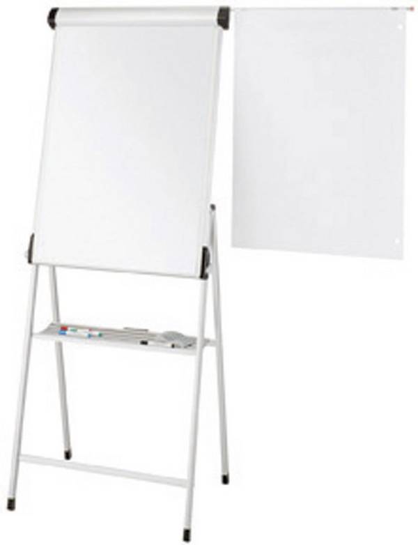 Maul mobilní flipchart JAKOB MAUL - MAUL professionell plus - Staffelei - Bodenaufstellung (š x v) 69 cm x 96 cm bílá vč. odkládací poličky, vč. držáku papíru, vč. držáku bloku, popisovatelný, magnetický, omyvatelný, výškově nastavitelný 6377095