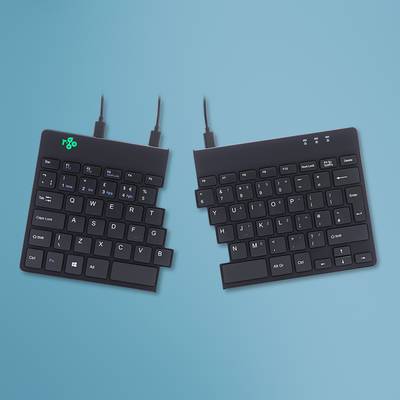 R-GO Tools Split USB klávesnice UK anglická, QWERTY  černá ergonomická
