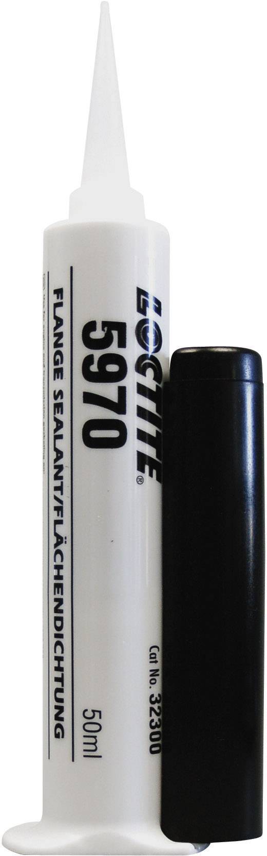 Bílá 50ml tuba s nápisem 'Loctite 5970 Těsnicí prostředek na příruby', vedle černý uzávěr.