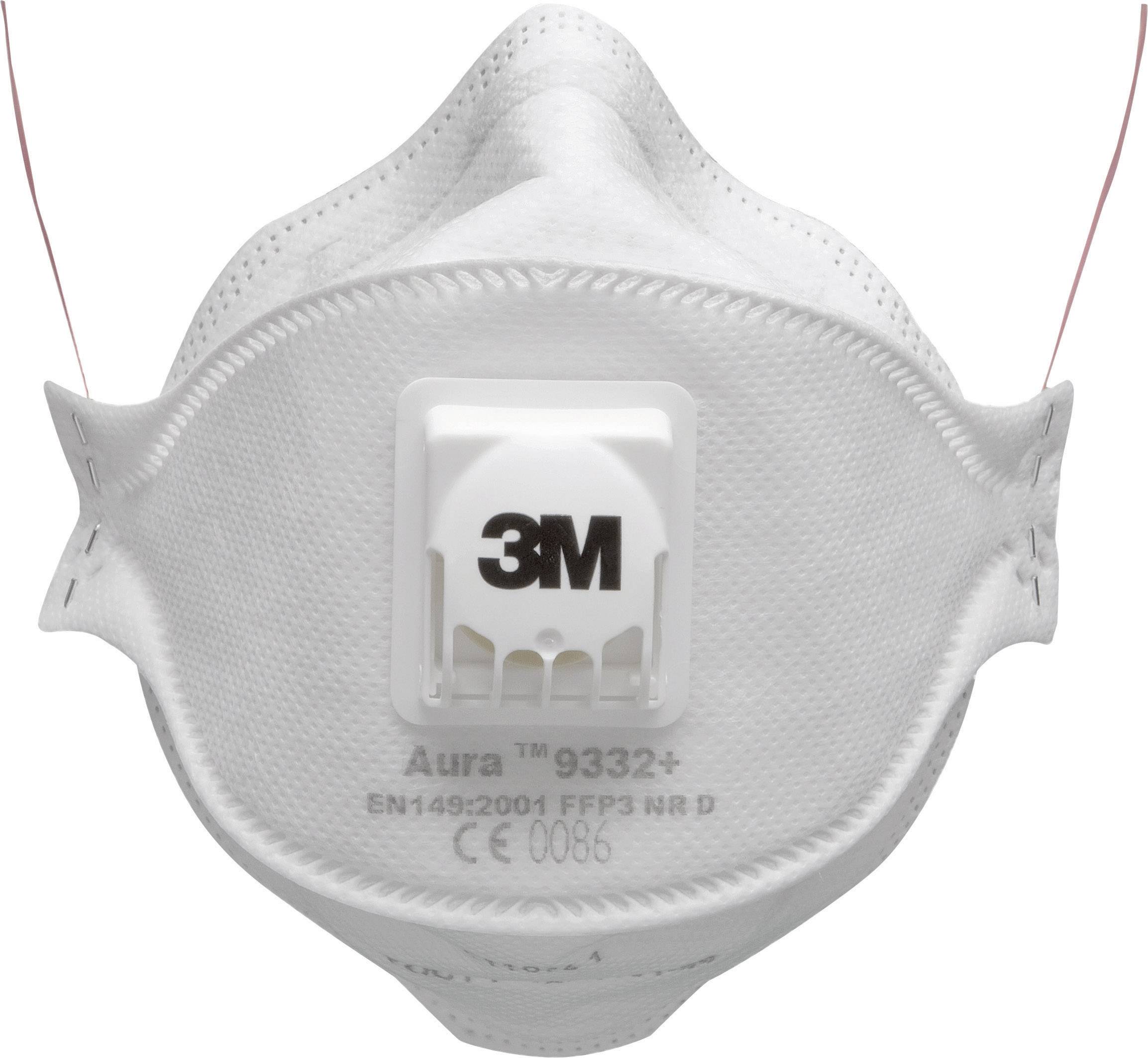 3M Aura™ 9332+ 7000088721 respirátor proti jemnému prachu, s ventilem FFP3 D 10 ks EN 149:2001, EN 149:2009 DIN 149:2001, DIN 149:2009