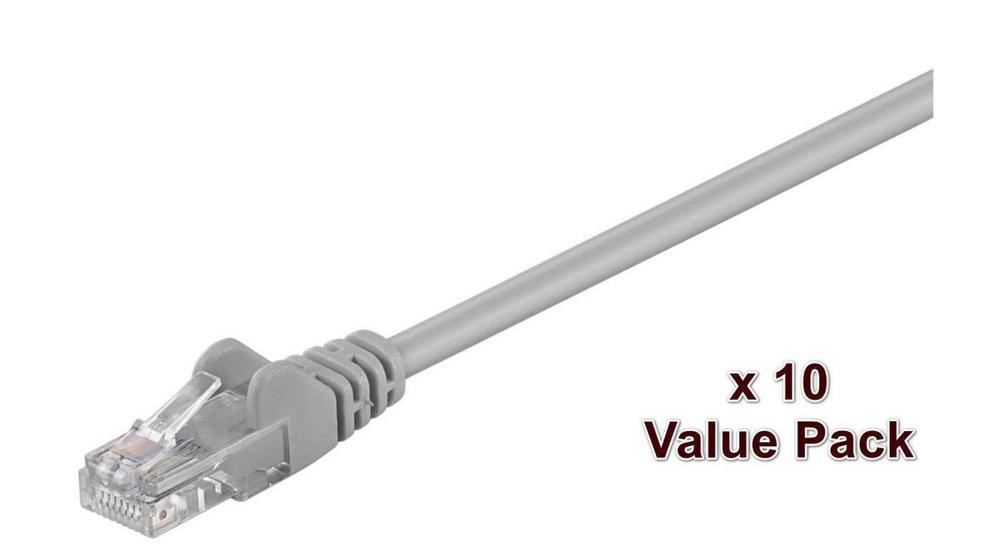 MicroConnect V-UTP5005VP RJ45 síťové kabely, propojovací kabely 0.5 m šedá 10 ks-0