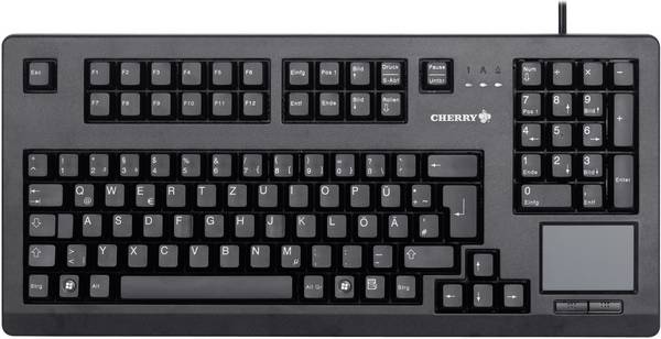CHERRY Touchboard G80-11900 USB klávesnice německá, QWERTZ černá integrovaný touchpad, tlačítka myši, 19" aplikace