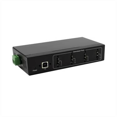 Exsys EXSYS - EX-11214HMVS 4 Port USB 2.0 Metall Hub Netzteil DIN-Rail-Kit Genesys  USB Hub černá