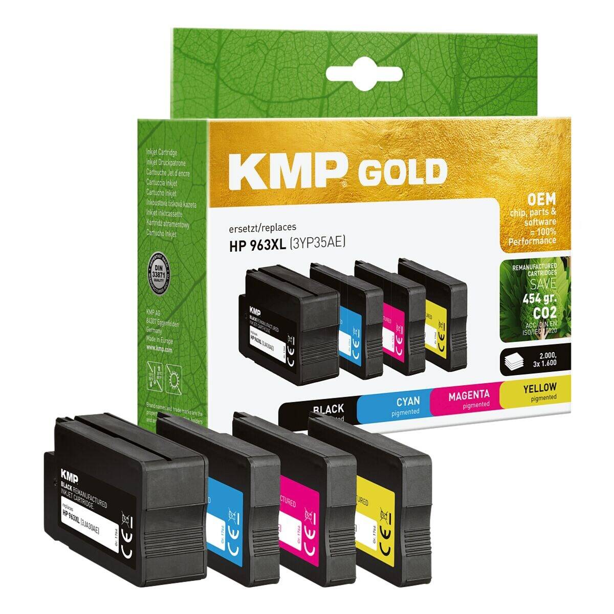 KMP Ink refill náhradní HP 3YP35AE kompatibilní černá, azurová, purppurová, žlutá Tintenpatrone 1766,6005-0