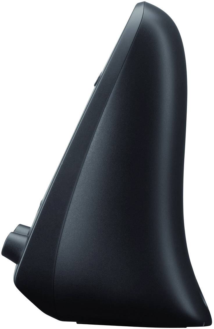 Ergonomická vertikální počítačová myš, zobrazená z boku, která ukazuje její vertikální tvar určený k odlehčení ruky.