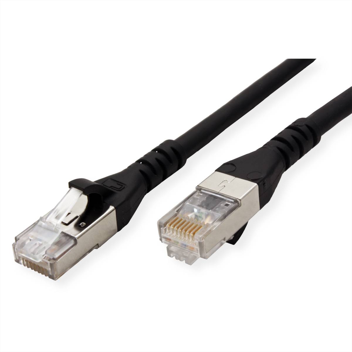 Metz Connect 130845E000-E RJ45 síťové kabely, propojovací kabely CAT 6A S/FTP 50.00 m černá dvoužilový stíněný, bez halo-3