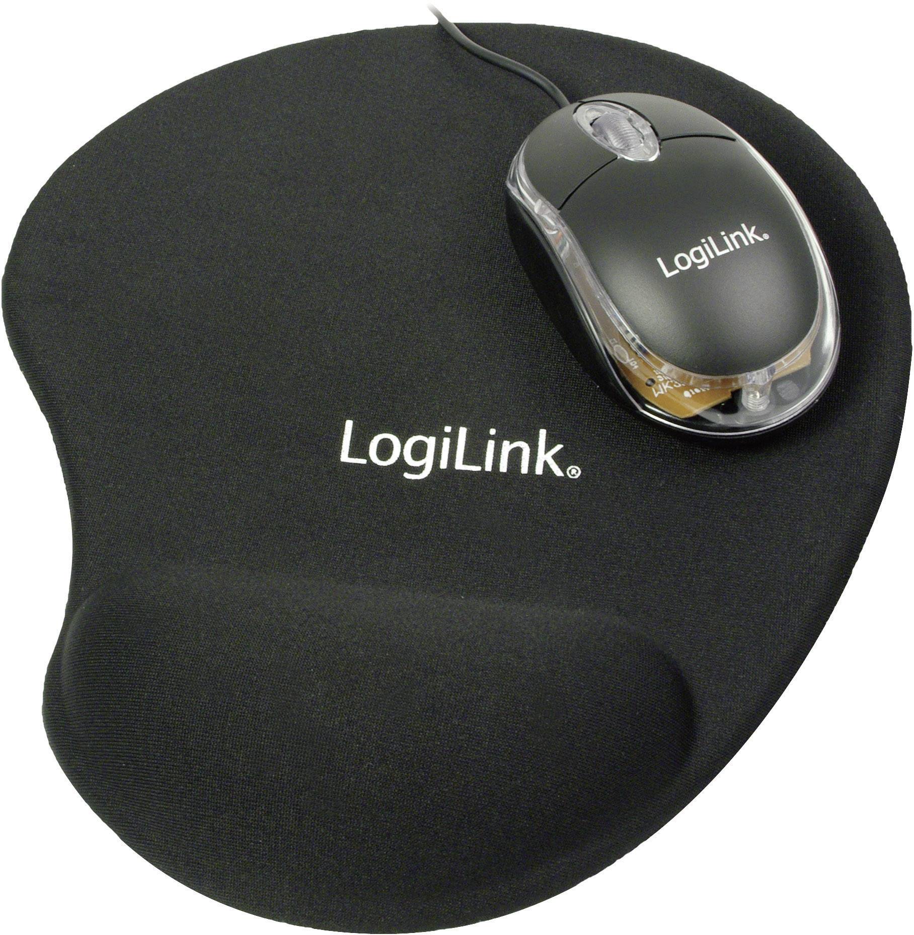 LogiLink Mini Mouse + Gel pad optická myš, přenos USB, 3 tlačítko, 800 dpi, černá