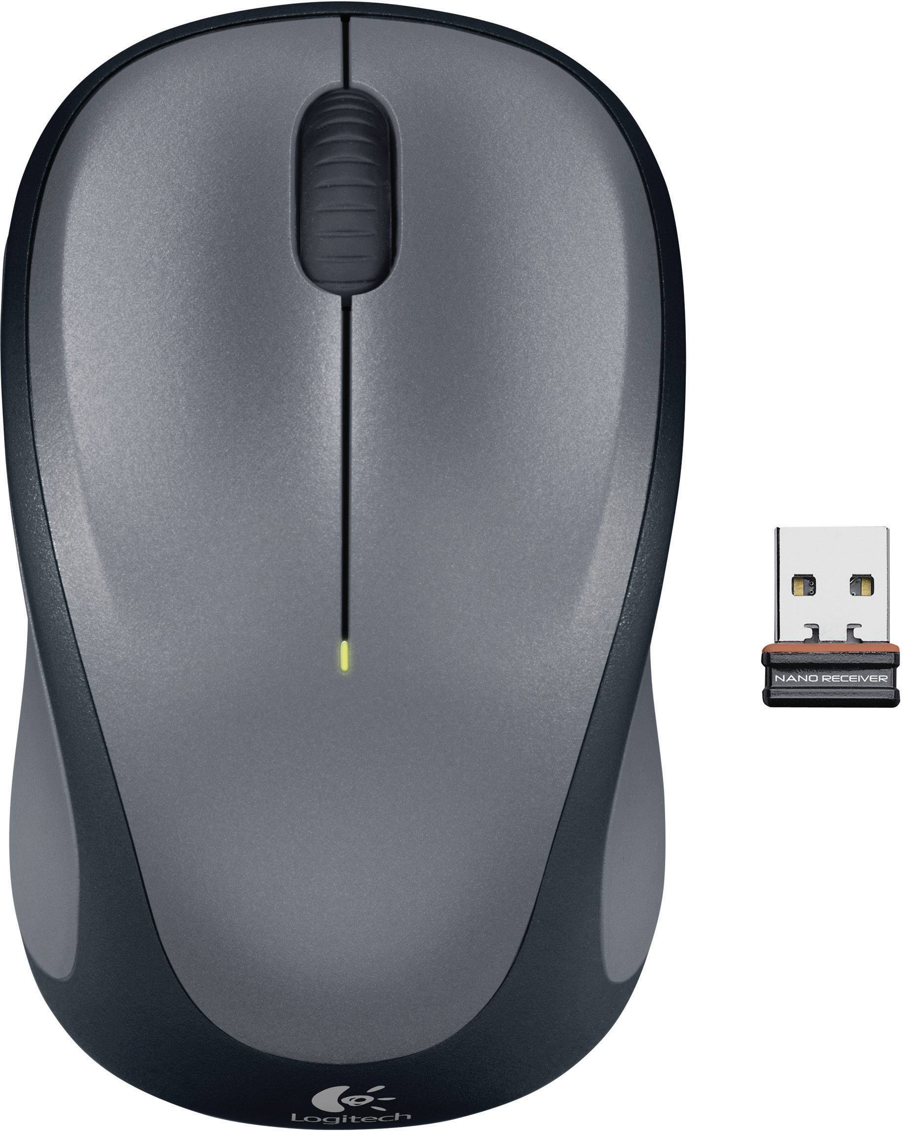 Logitech M235 Wireless Mouse optická myš, přenos bezdrátový, 3 tlačítko, 1000 dpi, šedá-0