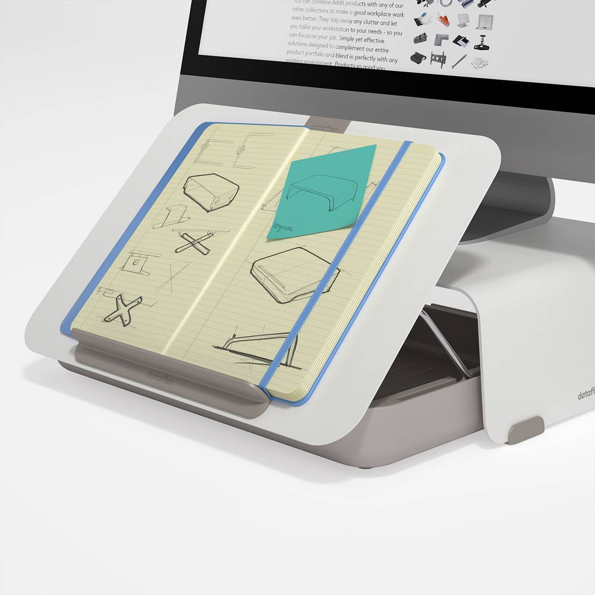 Dataflex Addit Bento® podstavec pod PC monitor 1 Displej: (s) bílá nastavitelná výška-4